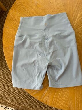 High-Rise Biker Shorts — Pale Blue